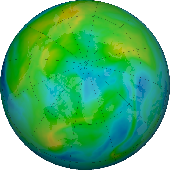 Arctic ozone map for 15 November 2021